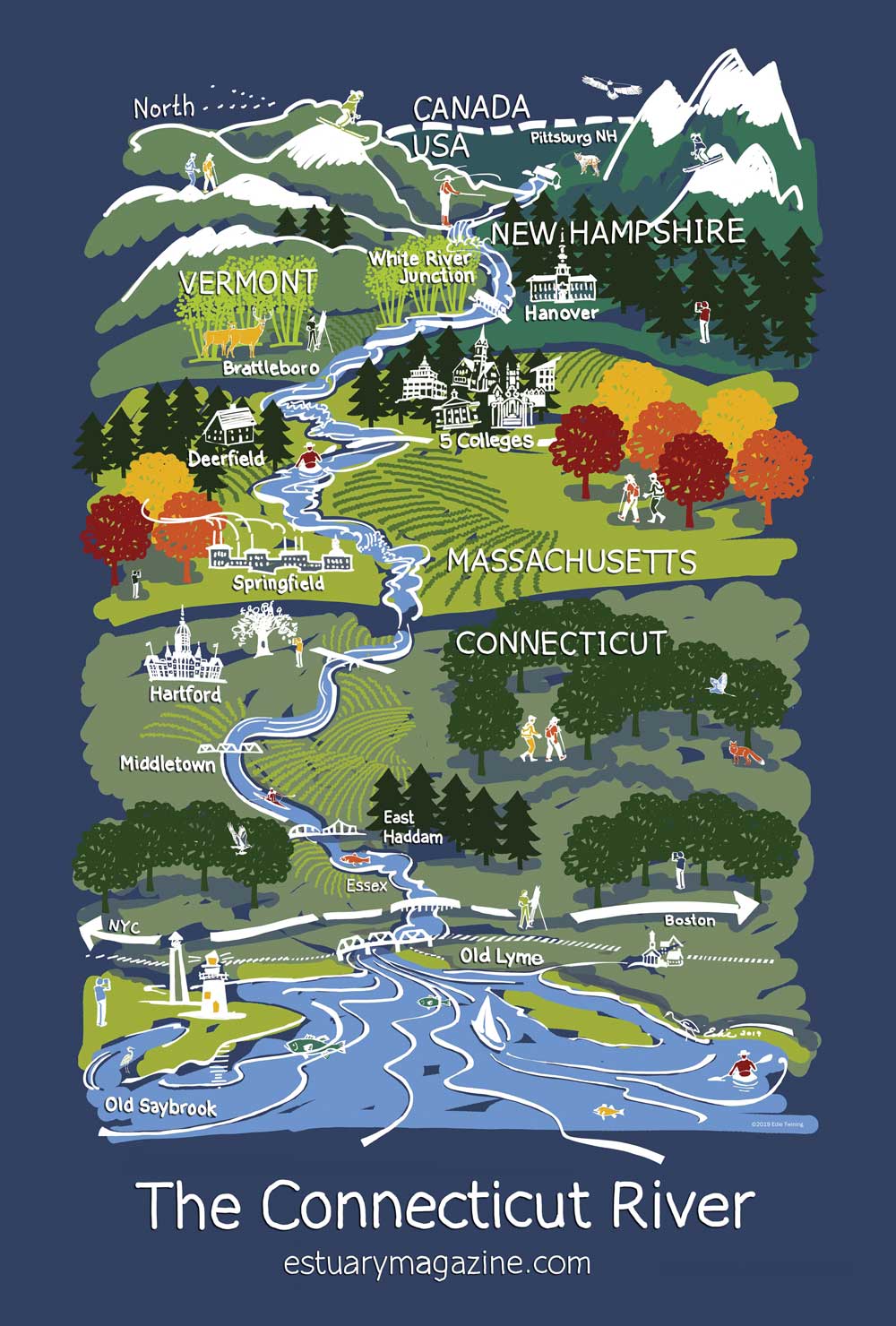 The Connecticut Meet The River Estuary Magazine For People Who Care   Map For Meet The Ct 